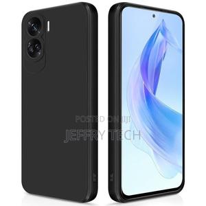 Liquid Silicone Case for Honor 90 Lite 5g: Black - thumbnail 2