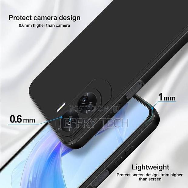 Liquid Silicone Case for Honor 90 Lite 5g: Black - thumbnail 3