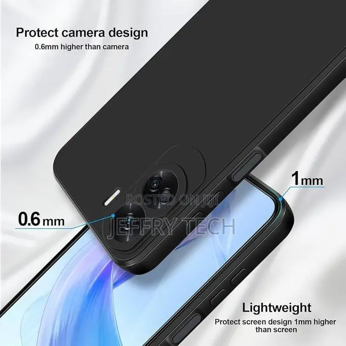 Liquid Silicone Case for Honor 90 Lite 5g: Black