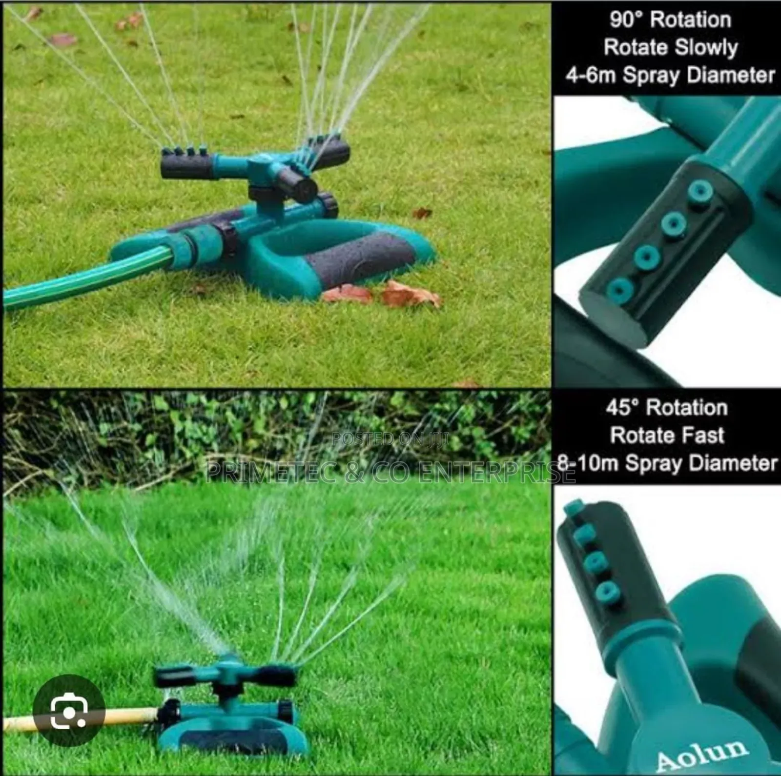 3 Arm Garden Sprinkler With 2 Spray Angle Options