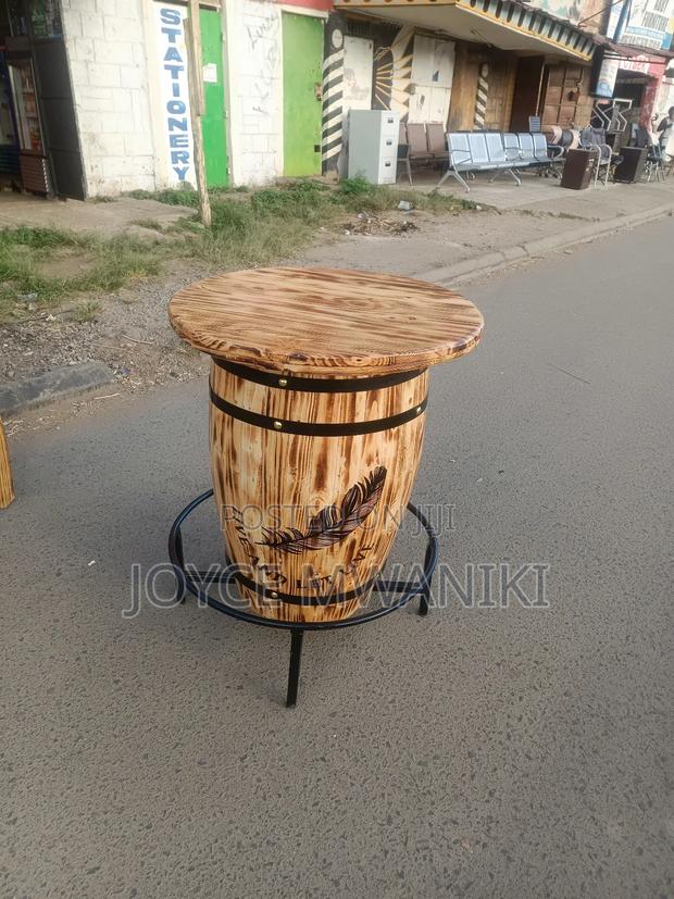 Barrel Bar Table With Logo