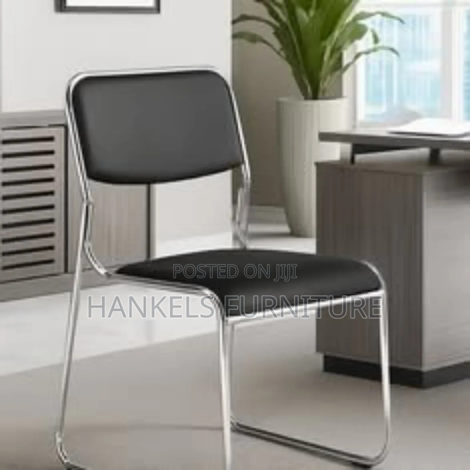 Professional Chrome-Frame Visitor Chair — Perfect for Reception