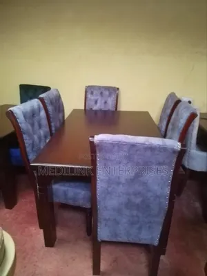 6-Seater Upholstered Dinning Table Set