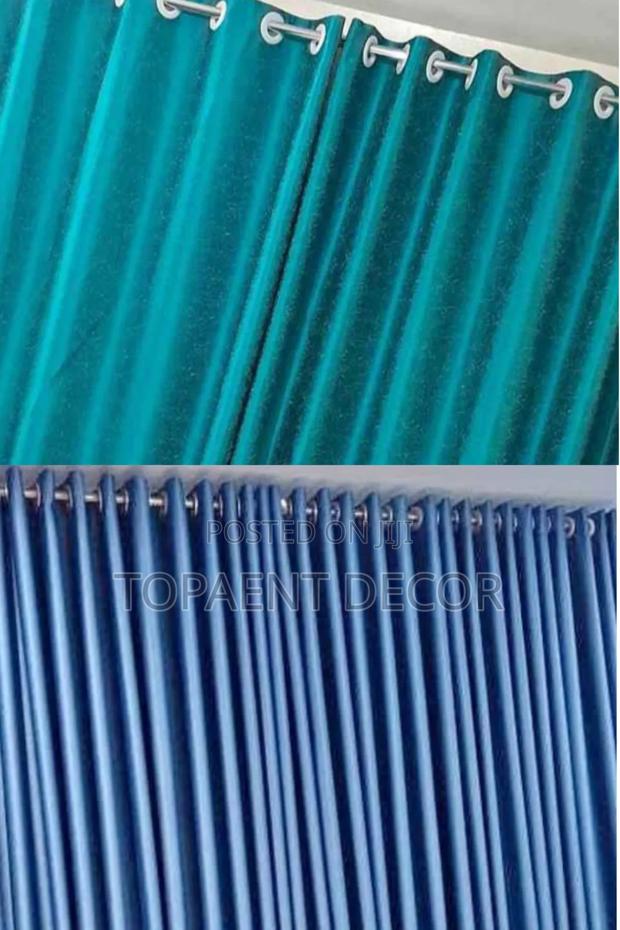 Blue And Green Fully Stitched Window Curtains And Eyelates Curtains