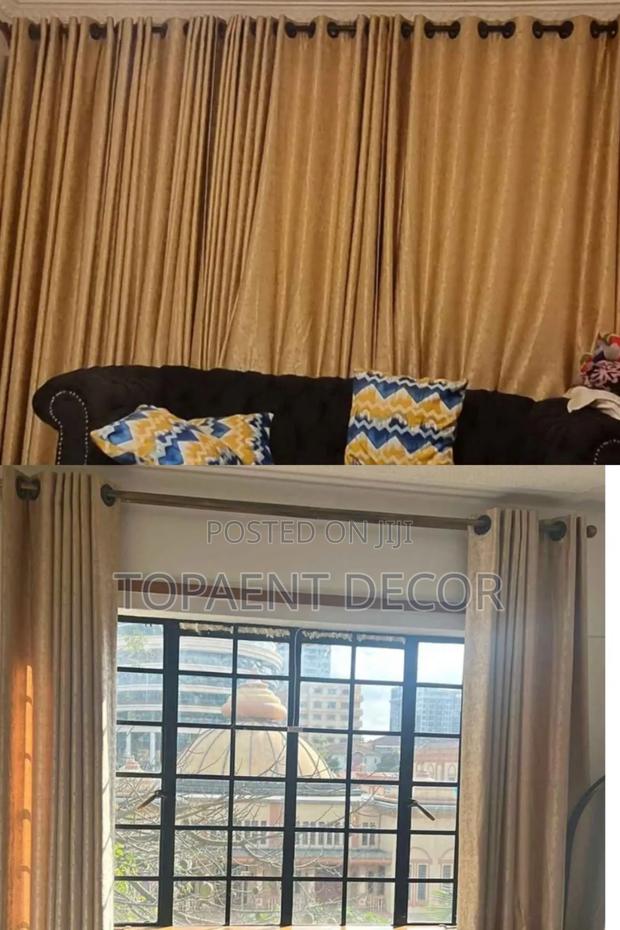 Gold And Beige Shinny And Neat Elegant Window Curtains