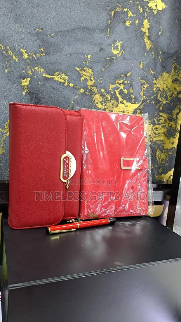 Ladies Red Clutch/Sling Pen Notebook Gift Set - thumbnail 2