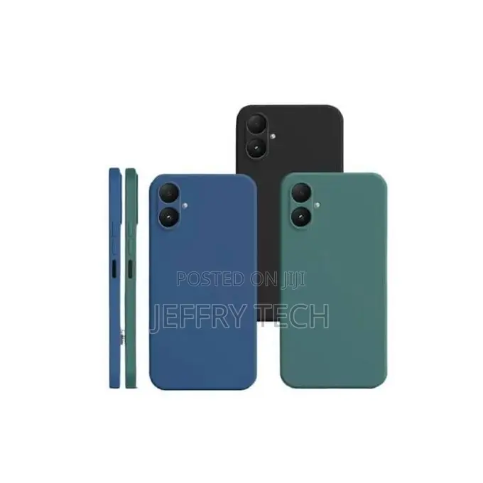 3 Liquid Silicone Cases for Samsung A06: Blue + Black + Green