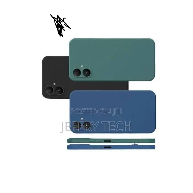 3 Liquid Silicone Cases for Samsung A06: Blue + Black + Green