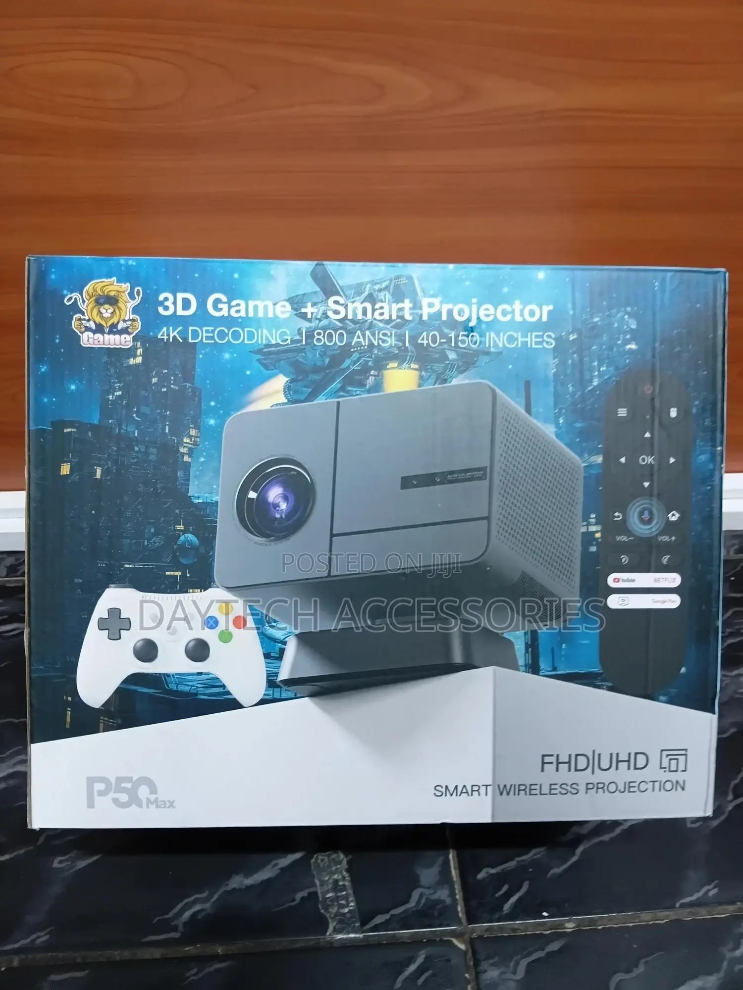 P50 Max 1080p Home Gaming Projector Auto-Focus Led With 16gb