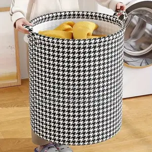Houndstooth Laundry Hamper