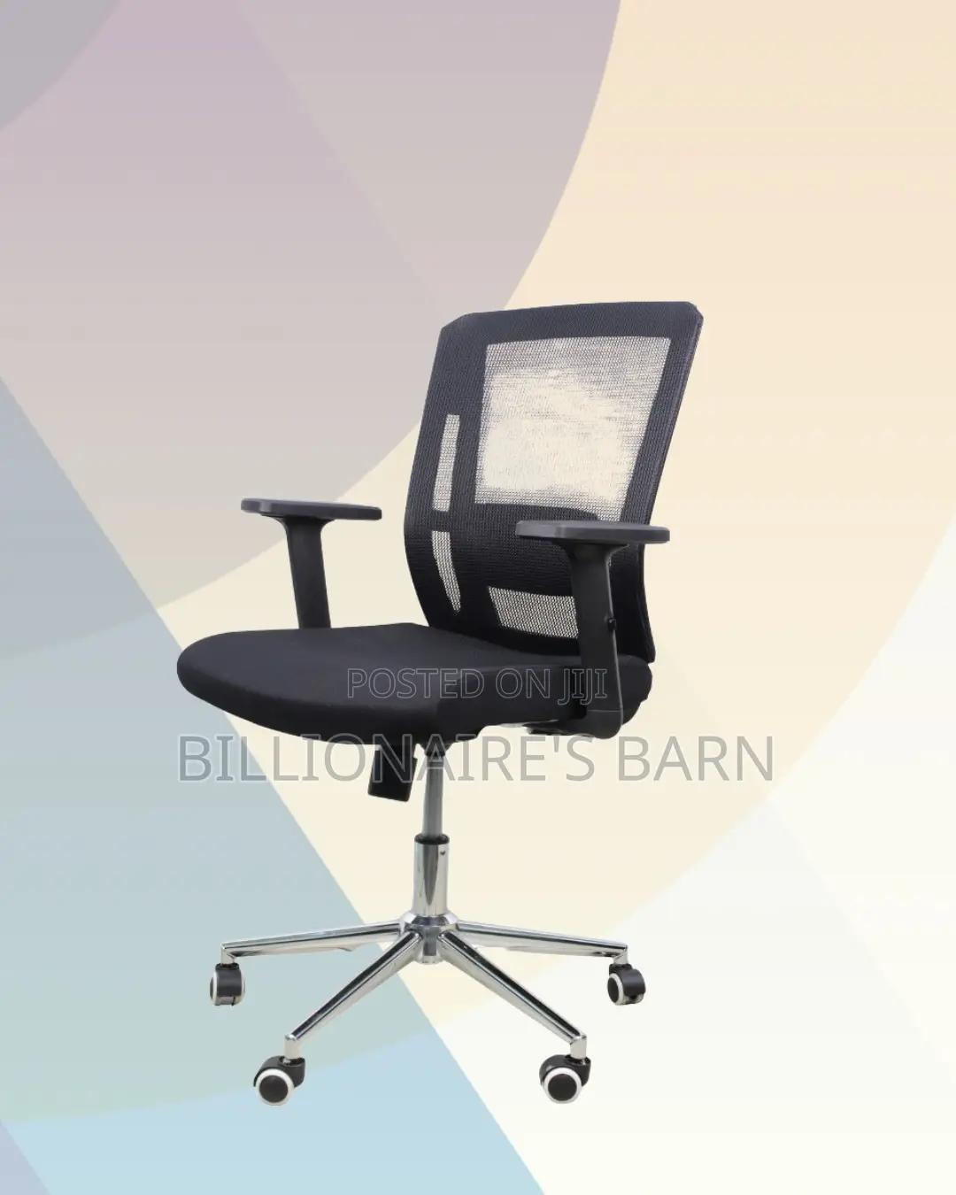 Stylish Mid-Back Office Seat | Chrome Base, Modern Look