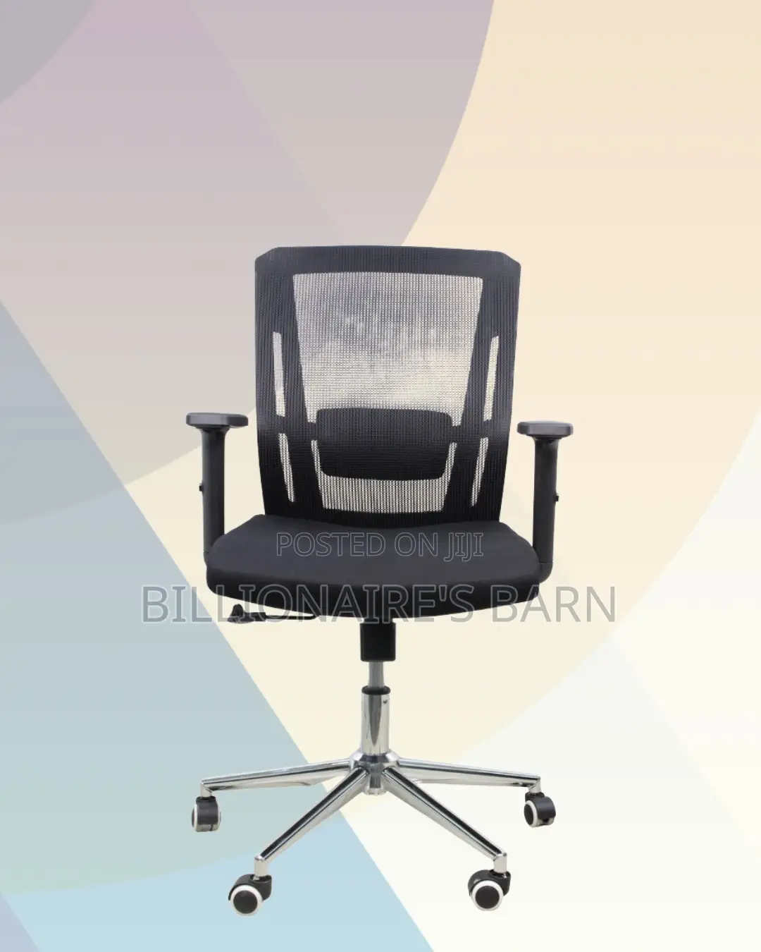 Stylish Mid-Back Office Seat | Chrome Base, Modern Look
