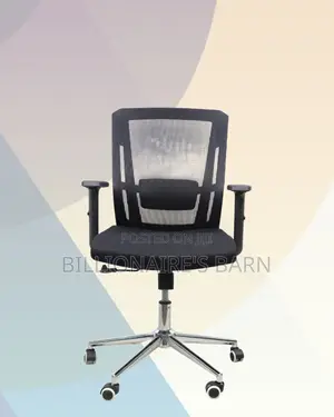 Stylish Mid-Back Office Seat | Chrome Base, Modern Look