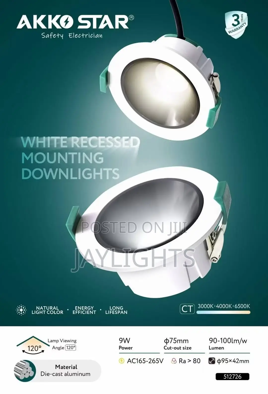 Recessed Led Downlight 9w Warm