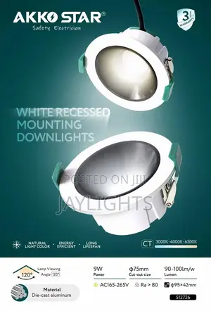Recessed Led Downlight 9w Warm