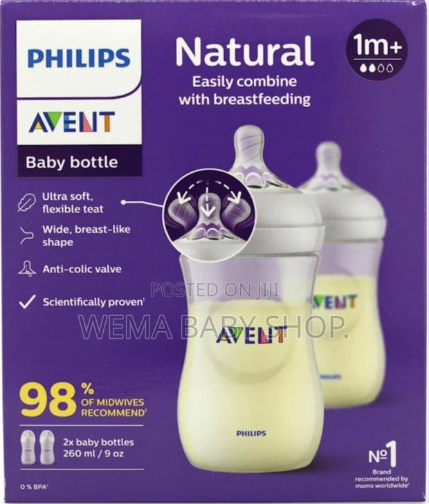 Twin Pack Philips Avent Natural Response Bottles With Airfree Vents. - thumbnail 4