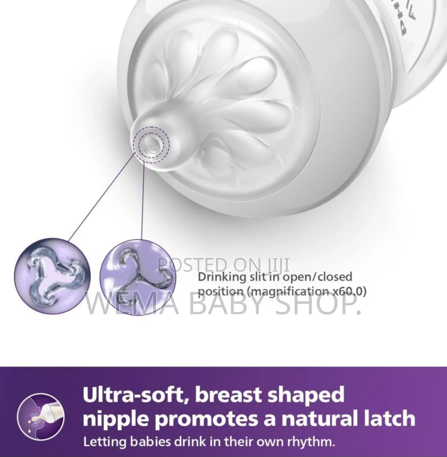 Twin Pack Philips Avent Natural Response Bottles With Airfree Vents.