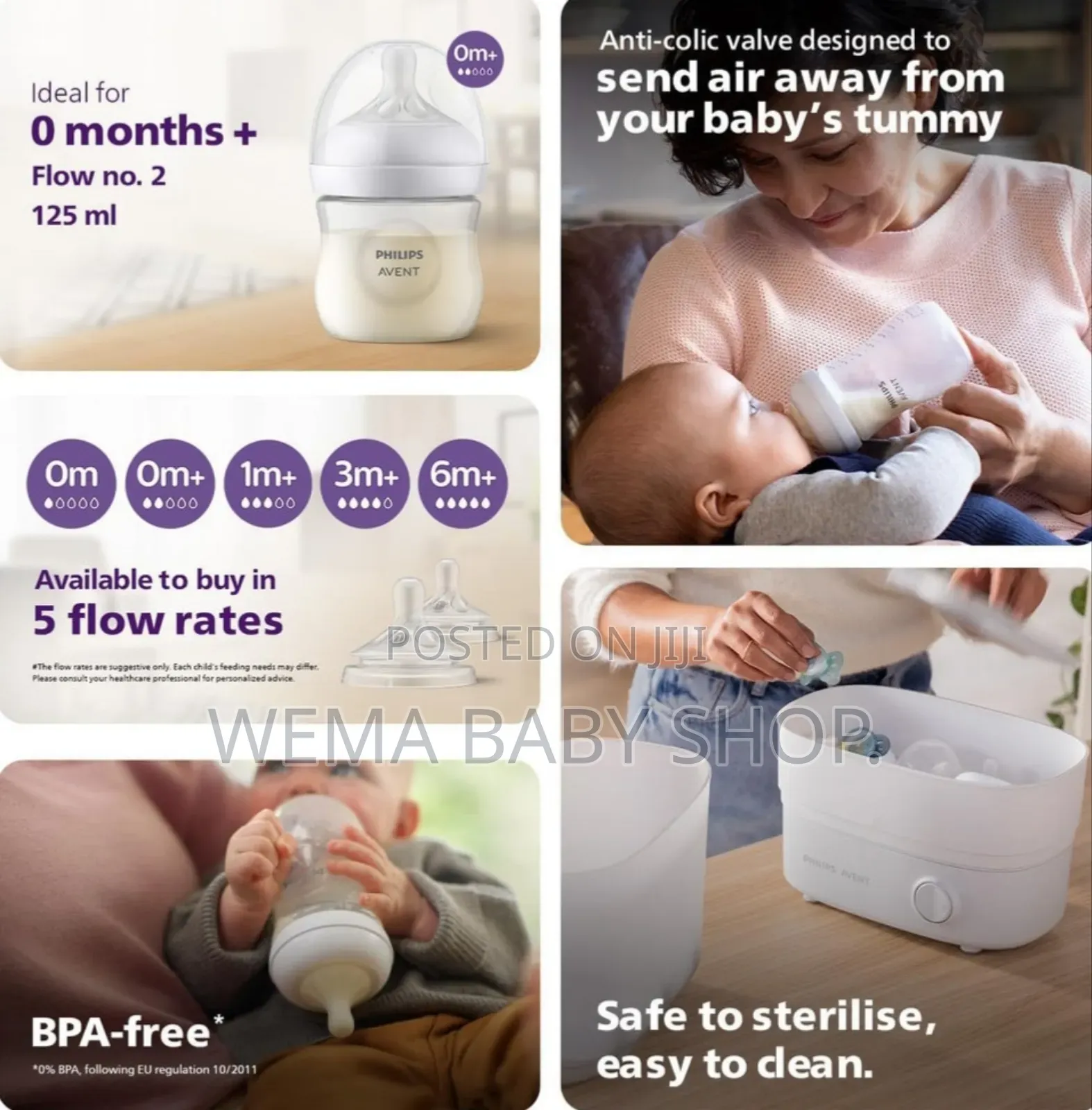 Twin Pack Philips Avent Natural Response Bottles With Airfree Vents.