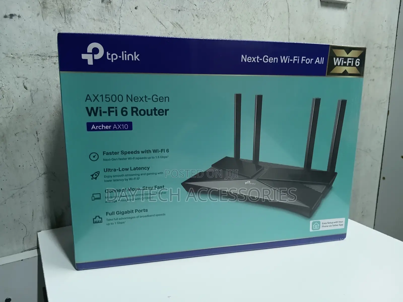 Tp-Link Archer Ax10 Ax1500 Wireless Dual-Band Gigabit Wi-Fi 6 Router.