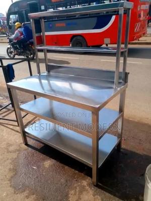 Stainless Table With Undershelf Overshelf - thumbnail 2