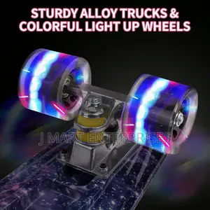 Skateboard for Kids Boys Girls Teens With Colorful Flashing Wheels