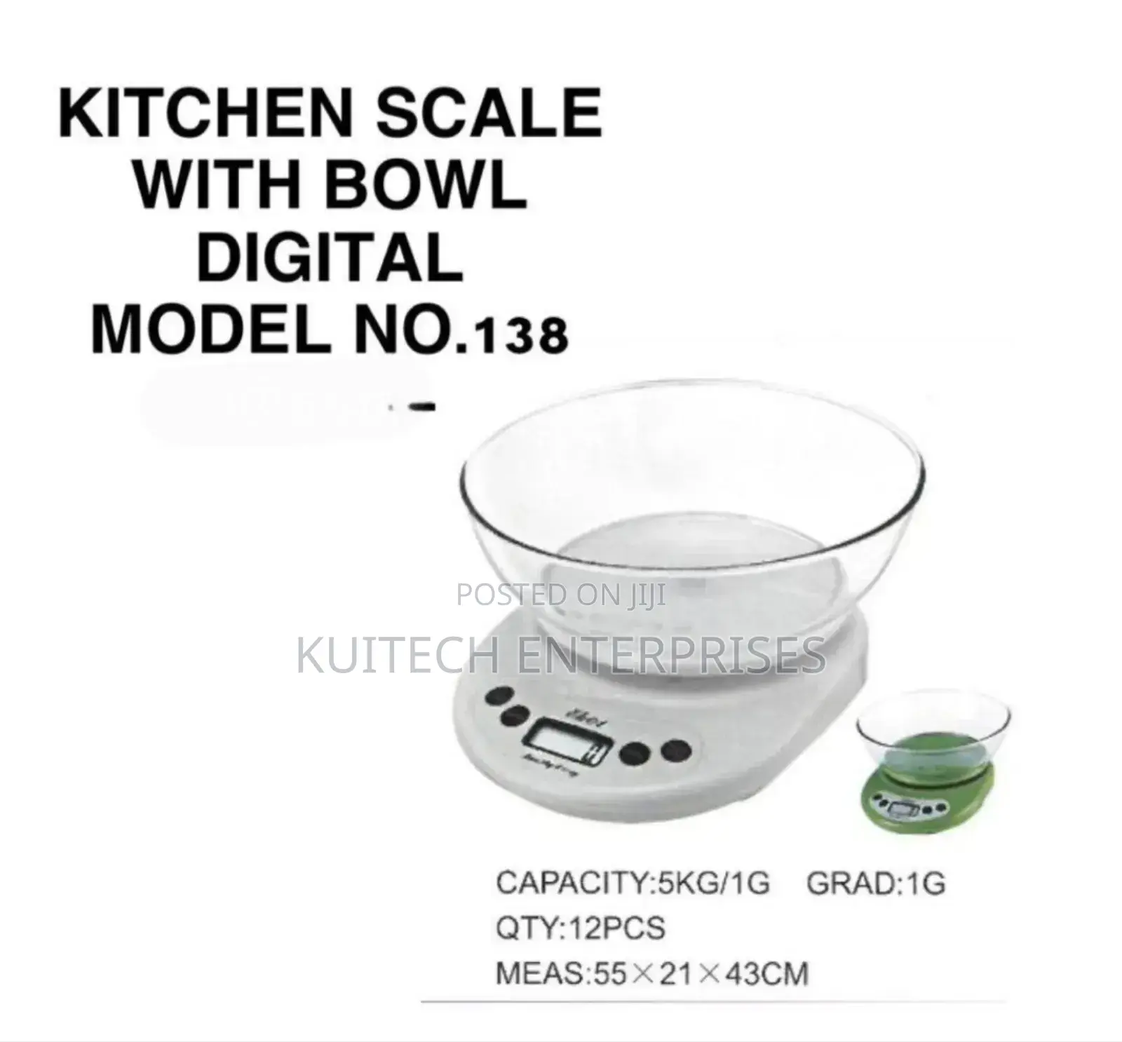 Digital Kitchen Scale 1g to 5kg With Bowl/Digital Weight Scale