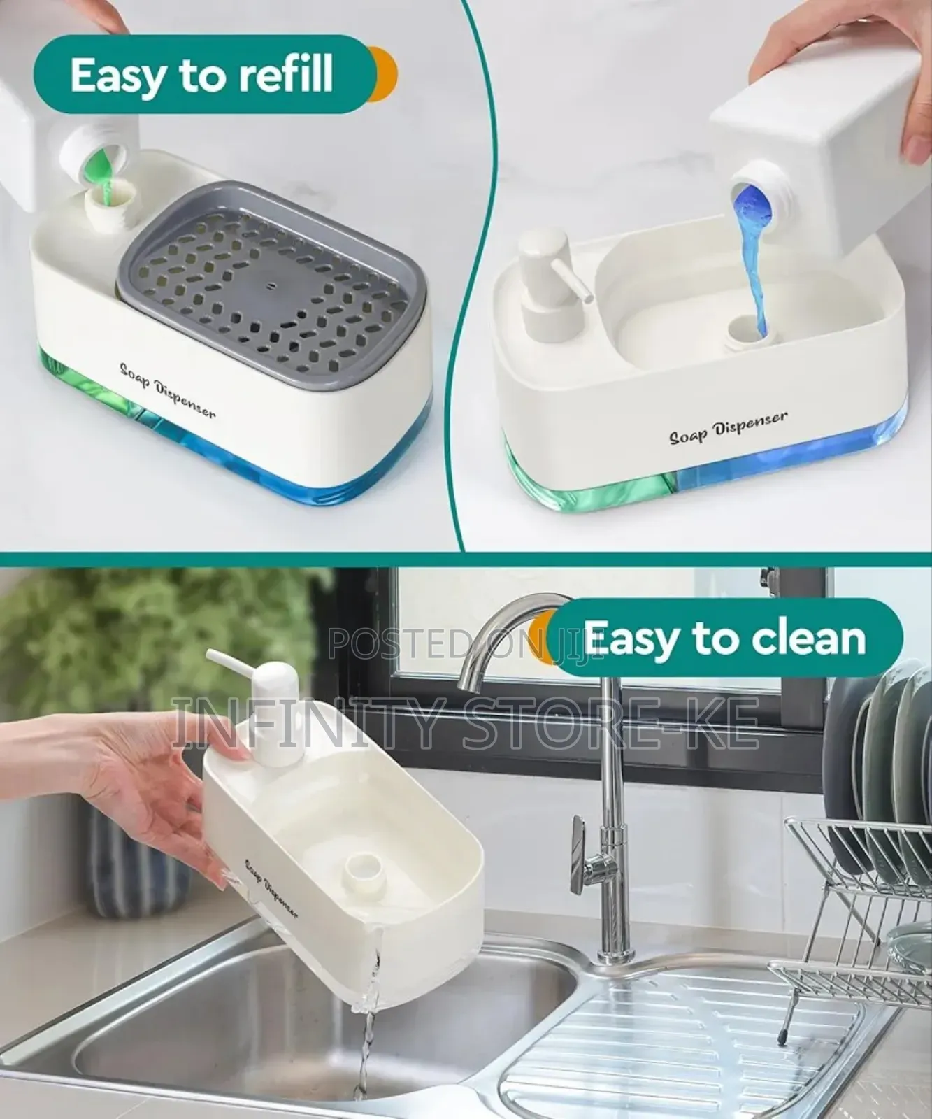 Hand and Dish Soap Dispenser for Kitchen