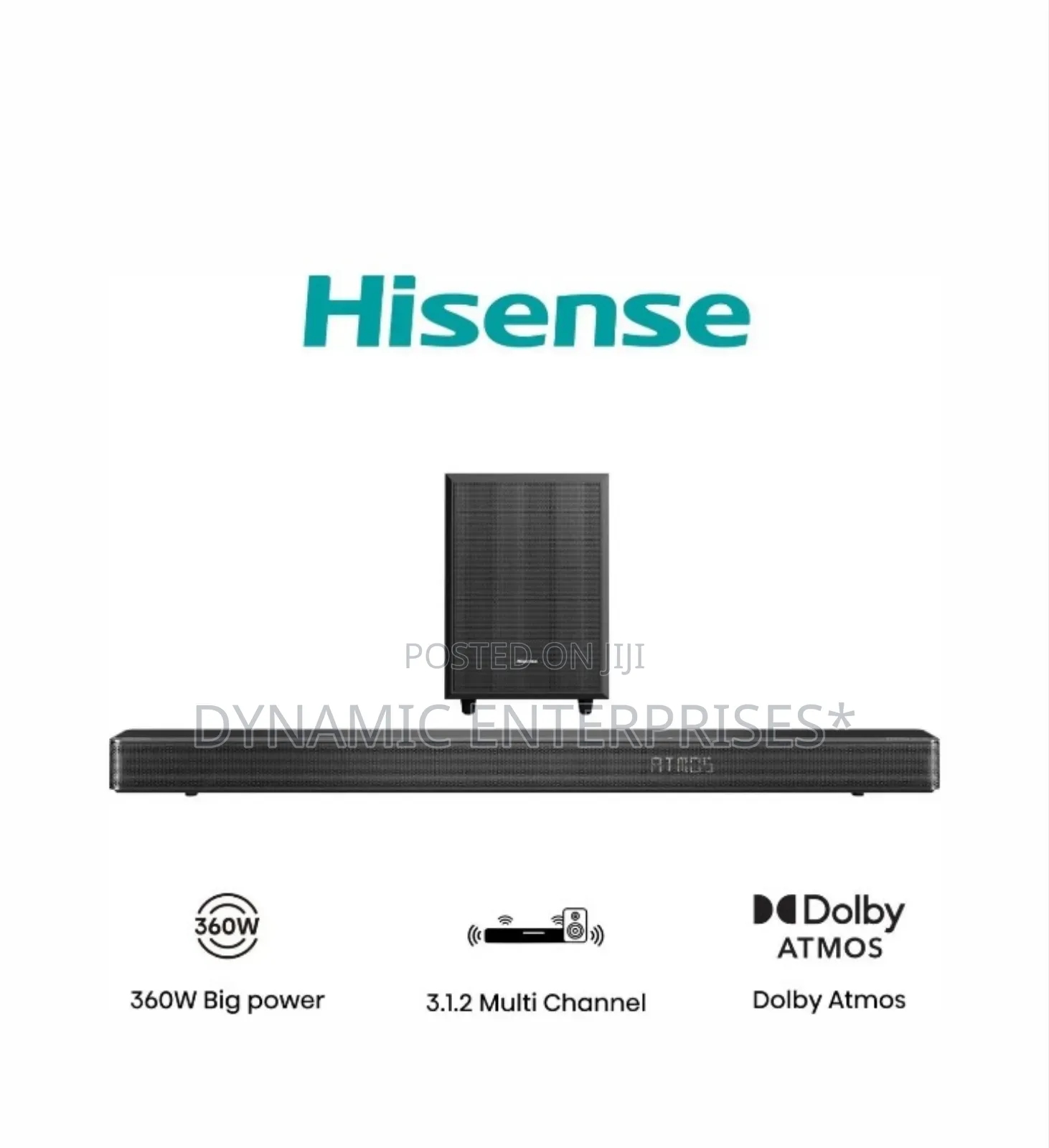 Hisense Sound Bar Ax3120g 3.1.2 Channel 360w