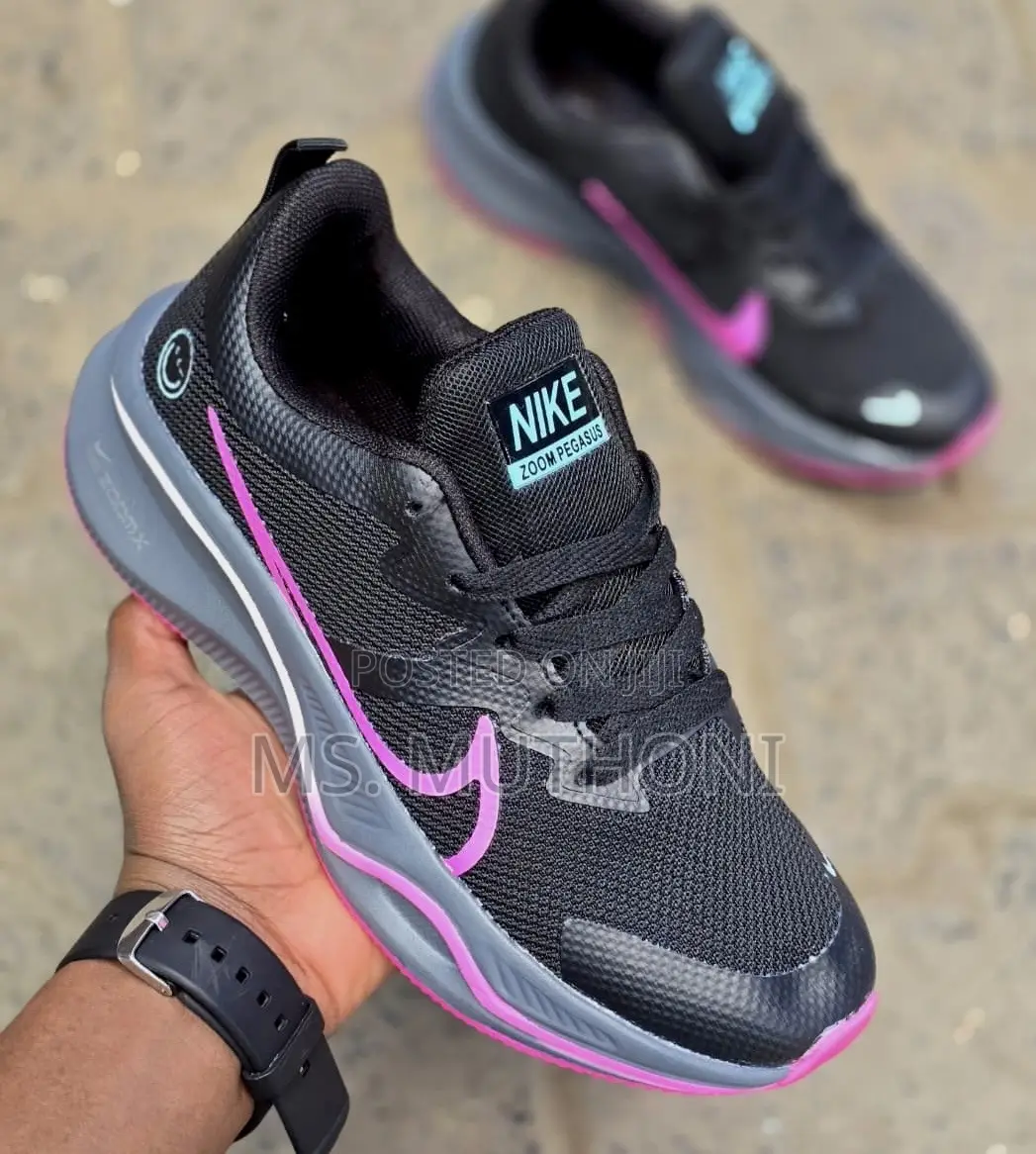 Black Pegasus With Pink Sole Running Shoes *37 38 39 40 41 42*