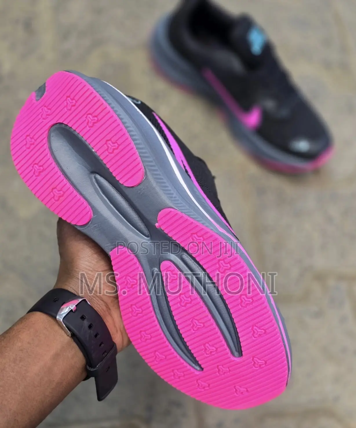 Black Pegasus With Pink Sole Running Shoes *37 38 39 40 41 42*
