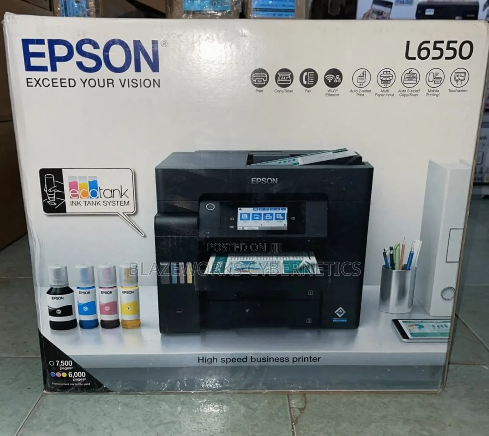 Epson, Printers
Ecotank L6550 A4 Wi-Fi Ink Tank Printer With Fax