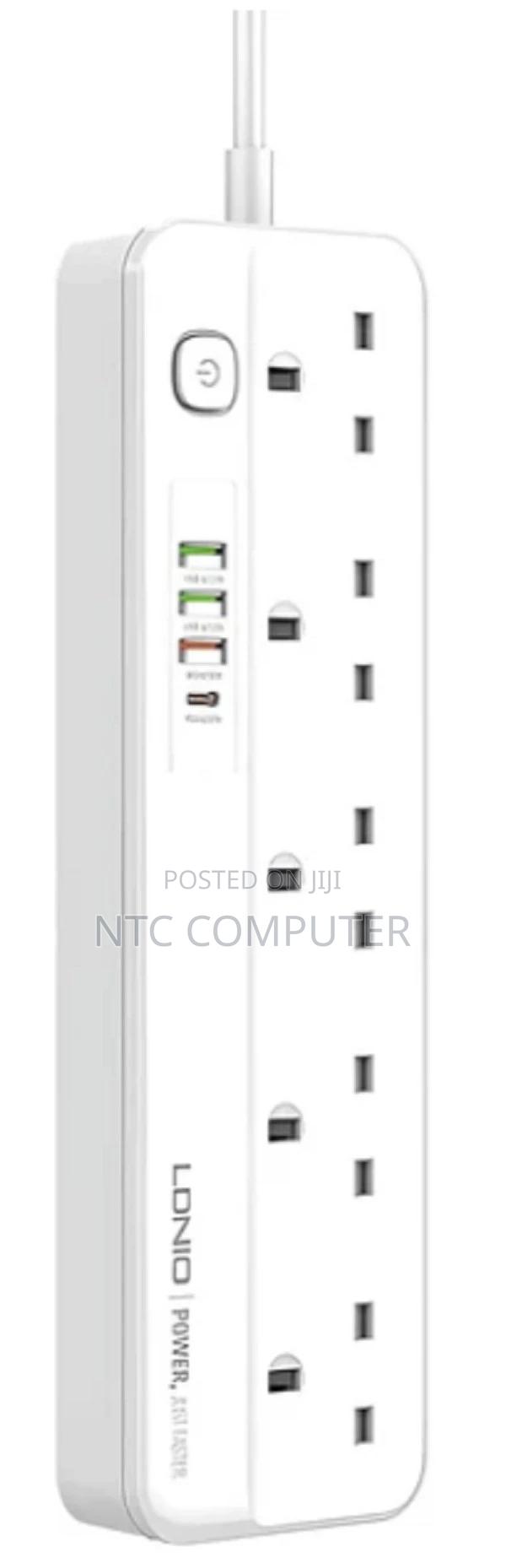 Ldnio Sc5415 Extension With 4usb Ports, 2m Cable With Surge Protectors