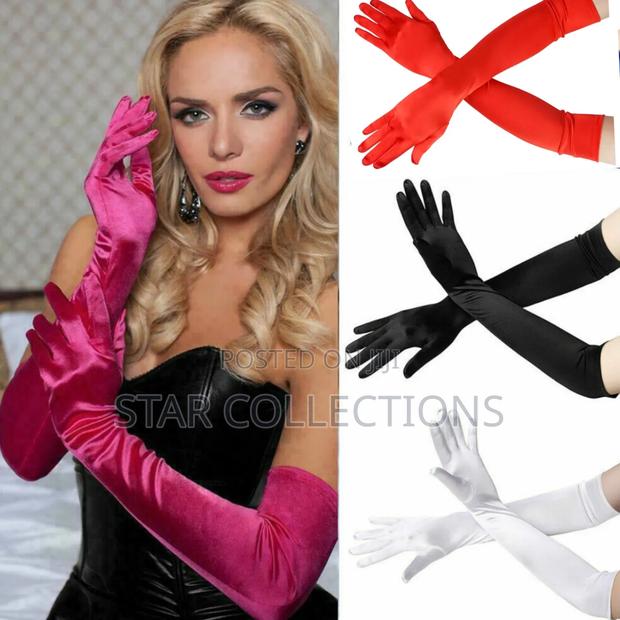 Long Satin Gloves - main view