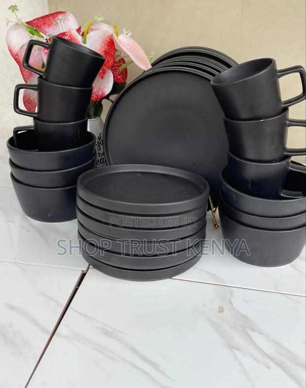 Black Matte 24pc Dinner Set - main view