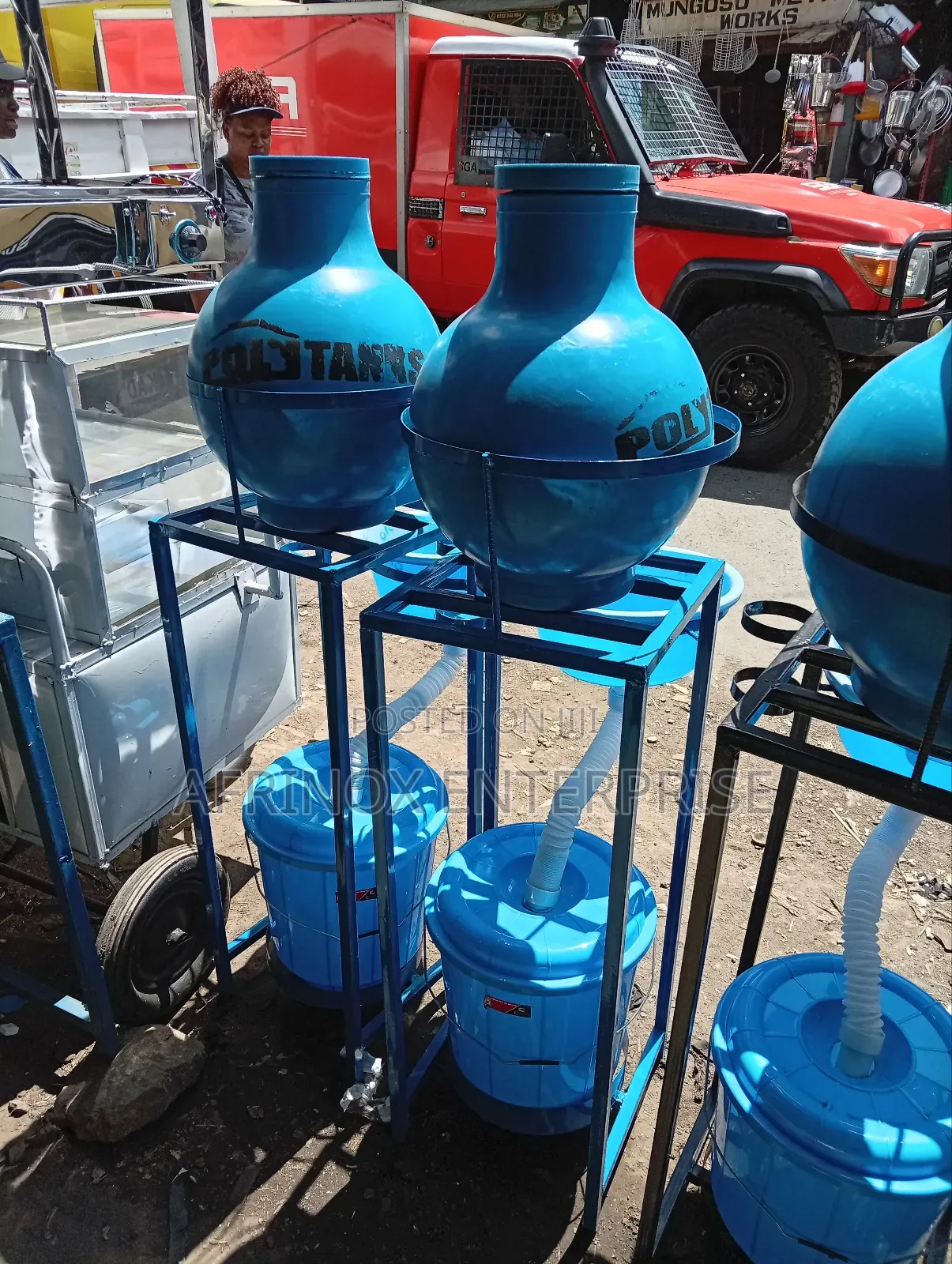 Sturdy Plastic Hand Wash Station. Portable, Hygienic, Affordable