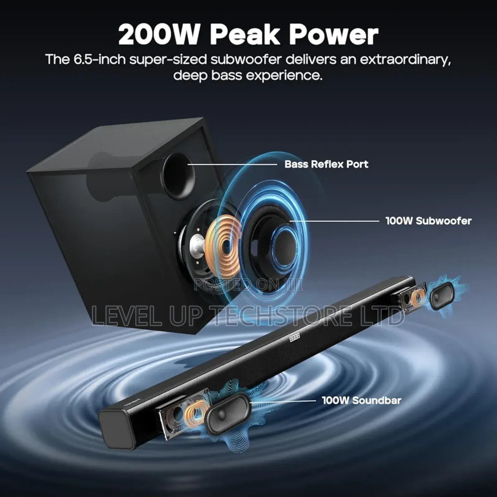 Tribit Soundbar Speaker S1 Subwoofer for Bass(200w Peak), 2.1 Channe