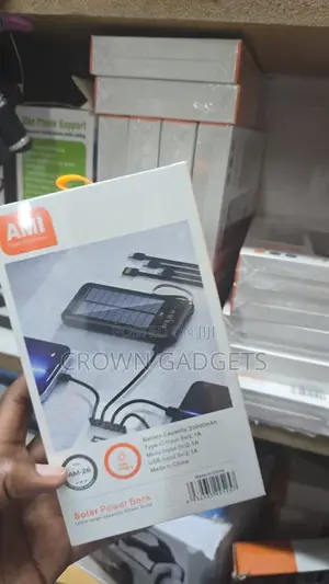 20000mah Ami Am-26 Solar Power Bank, Type-C/Micro/Lightning Inputs