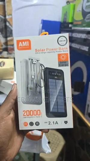 Ami Am-26 Solar Power Bank 20000mah With 2.1a Dual Usb Output