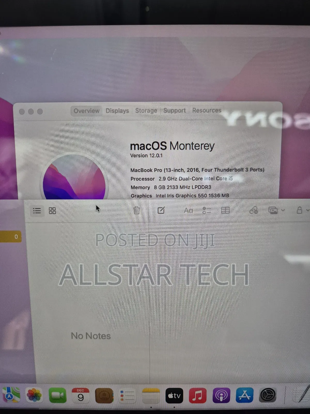 Laptop Apple MacBook Pro 2016 8GB Intel Core I5 SSD 256GB