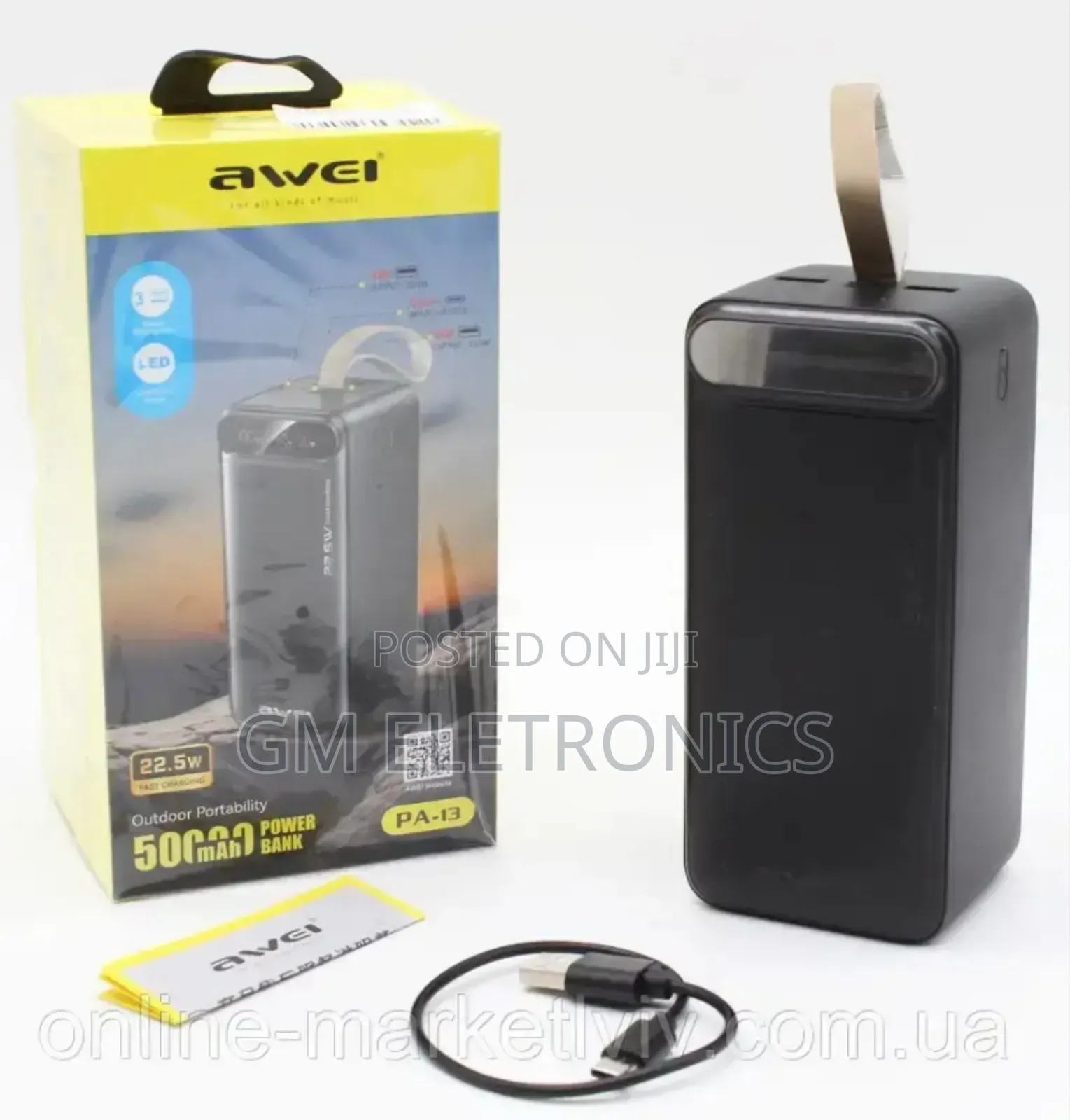 Original Awei 50000mah Fast Charge 22.5w Power Bank With Power Display