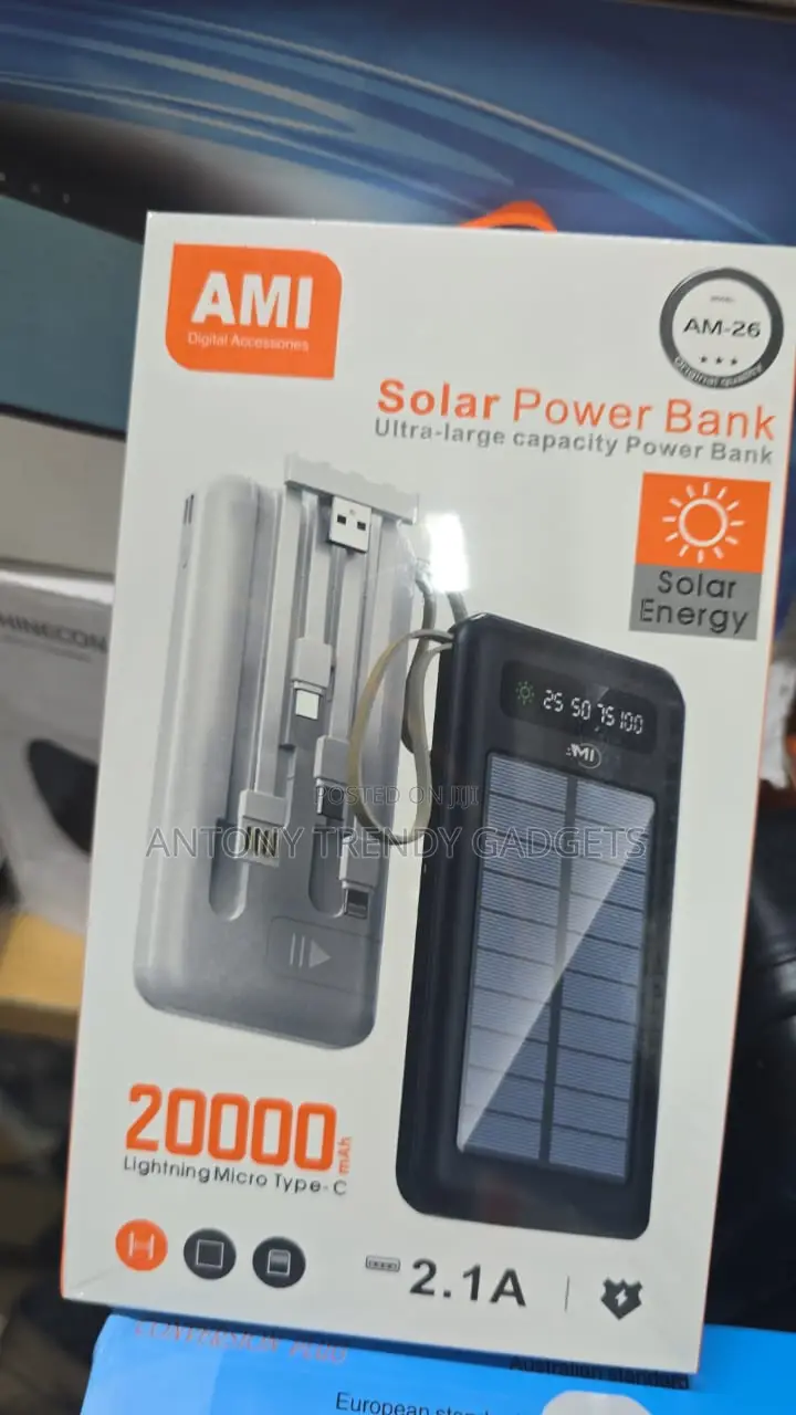 Ami Am-26 Solar Power Bank 20000mah Outdoor Backup Charger