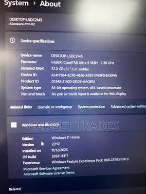 Laptop Dell Alienware M16 R2 32GB Intel Core Ultra 9 SSD 1T