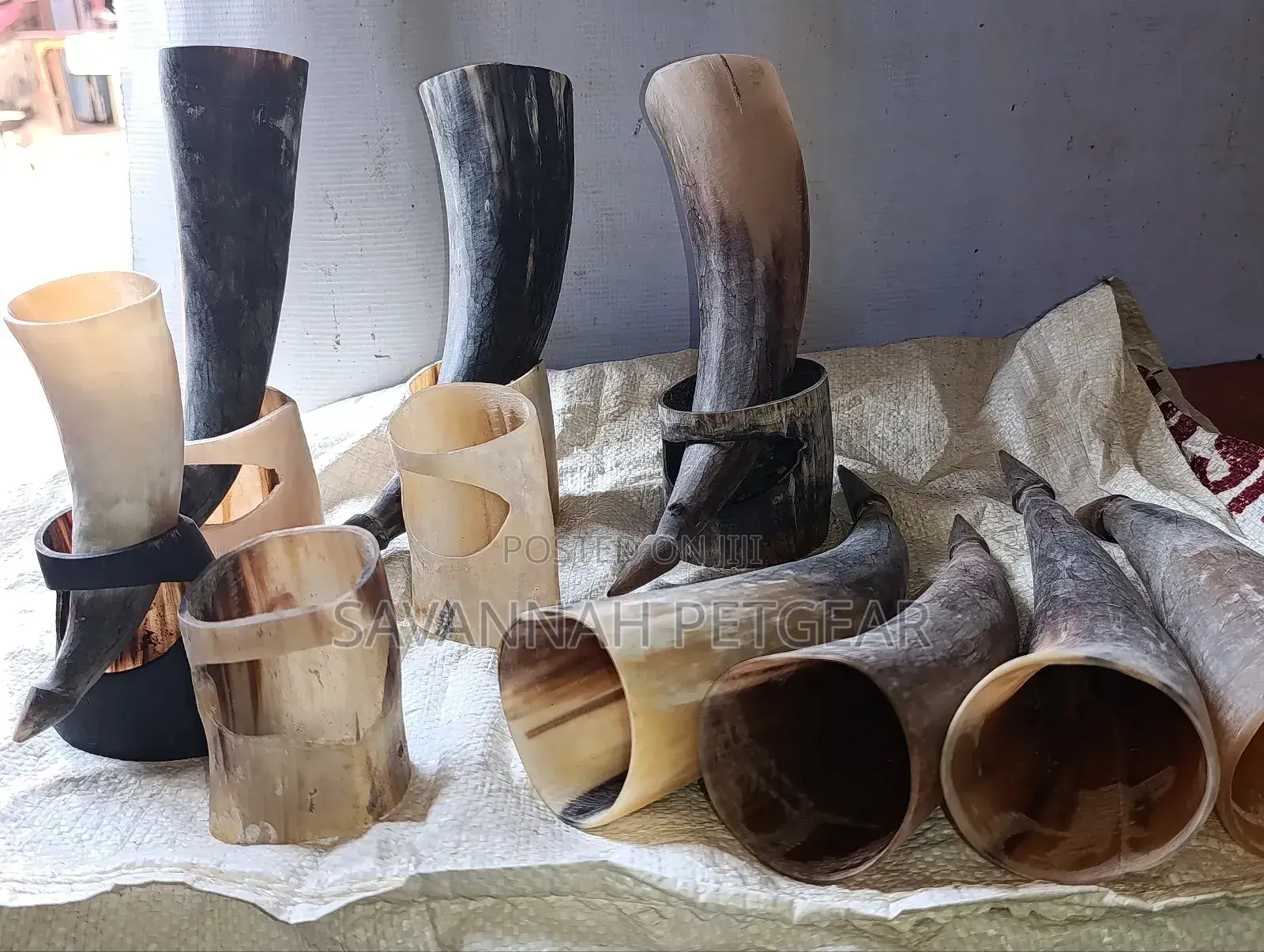 Authentic Handcrafted Wine Drinking Horns (Viking Horns) With Stands