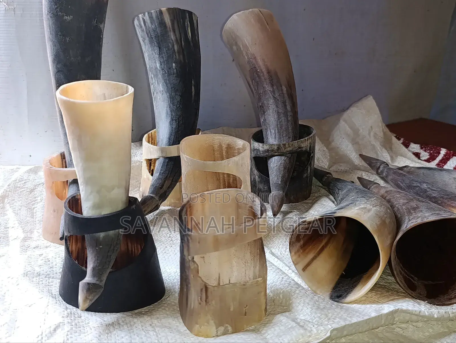 Authentic Handcrafted Wine Drinking Horns (Viking Horns) With Stands