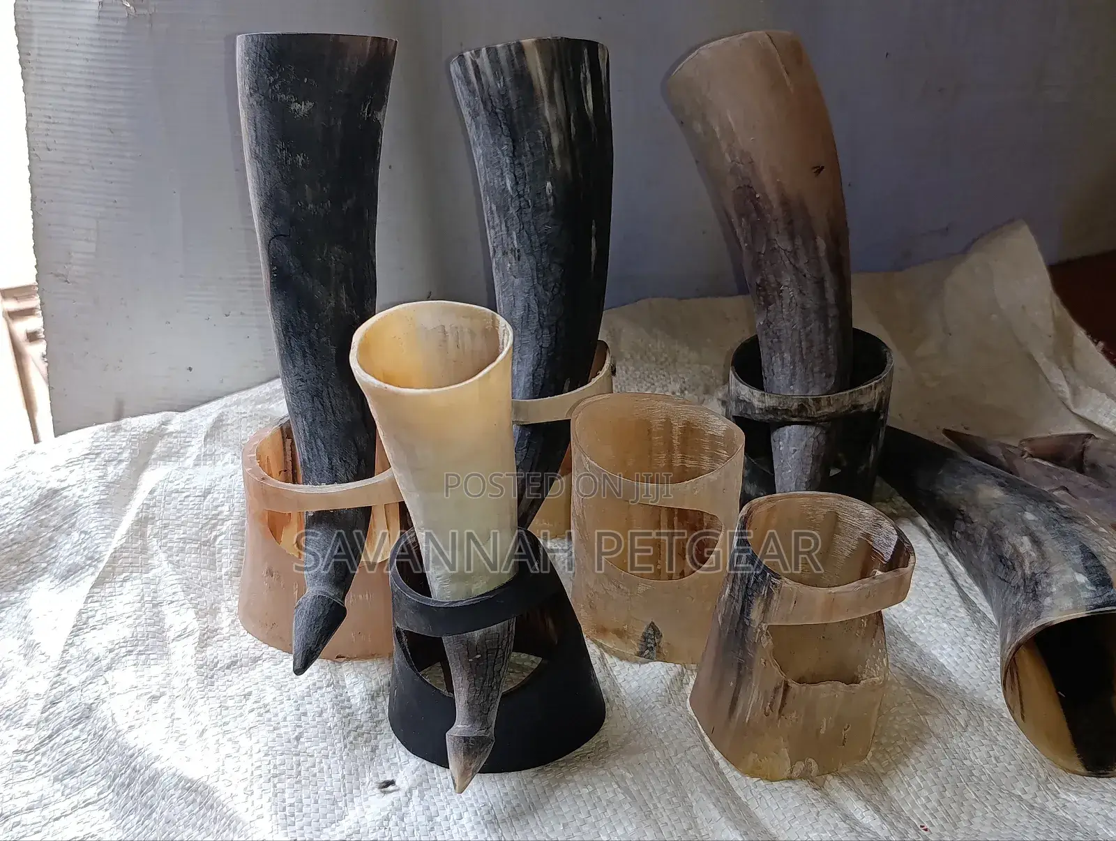 Authentic Handcrafted Wine Drinking Horns (Viking Horns) With Stands
