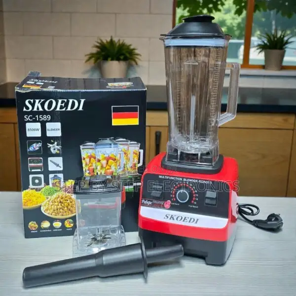 Skoedi 2in1 Blender 500w With Grinder Red Easy Clean