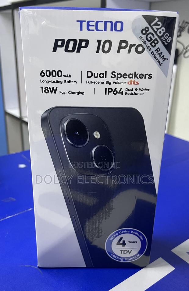 New Tecno Pop 10 Pro 128 GB Black - main view