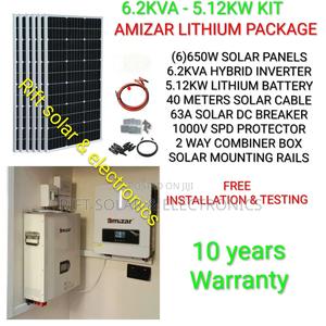 6.2kv Hybrid Inverter -5.12kwh Lithium Battery -(6)650w Total Off-Grid - main view
