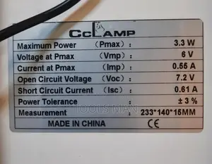 6v 3.3v Poly-crystalline Solar Panel Phone Charging.Cclamp Cl-633