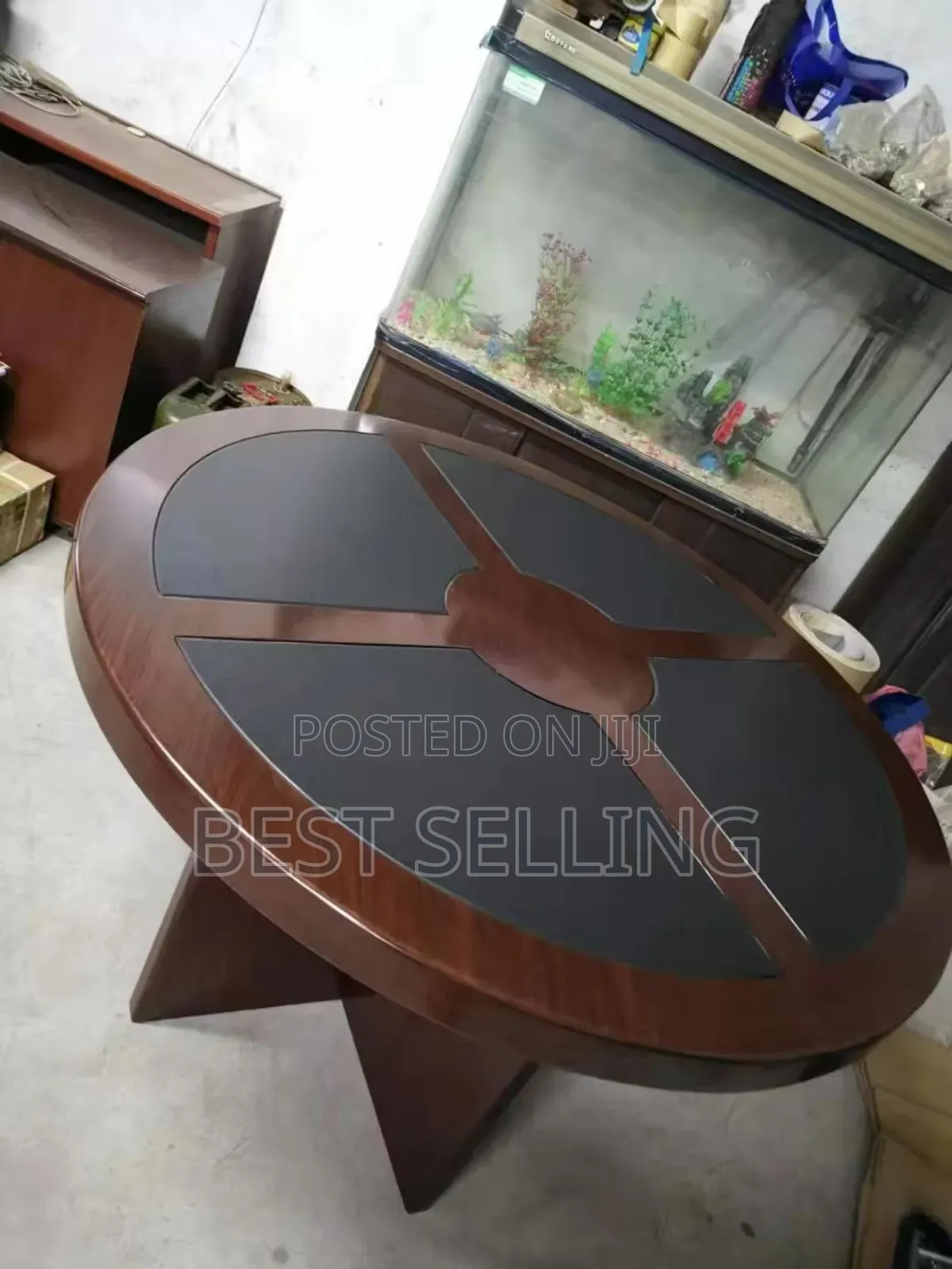 Brown Round Boardroom Table